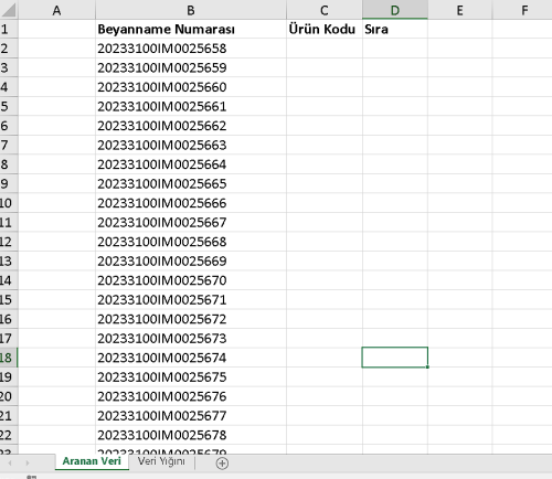 duseyara nasıl yapılır? Gümrük Verilerinde Düşeyarama